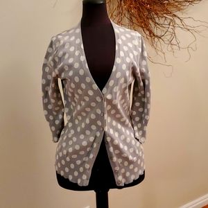Gray polka dot cardigan sz small